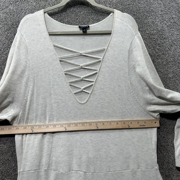 Torrid Lattace Sweater Dress 4X Oatmeal Lace Up V Neck A Line Skater - Picture 4 of 13